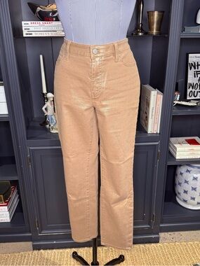 Talbots Slim Ankle Jeans – Gold Shimmer – Size 8